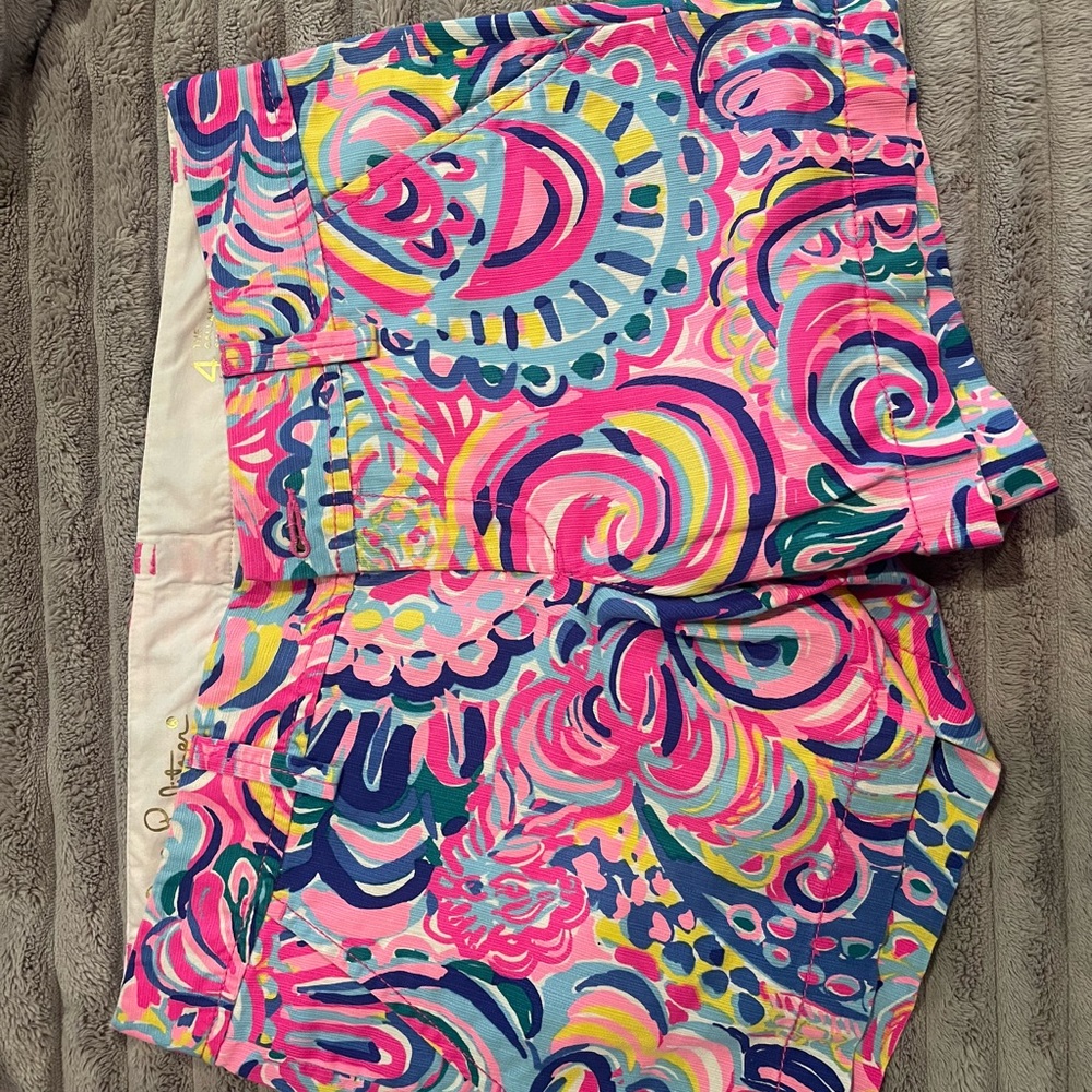 Lilly Pulitzer Pink and Blue Swirl Women's Shorts